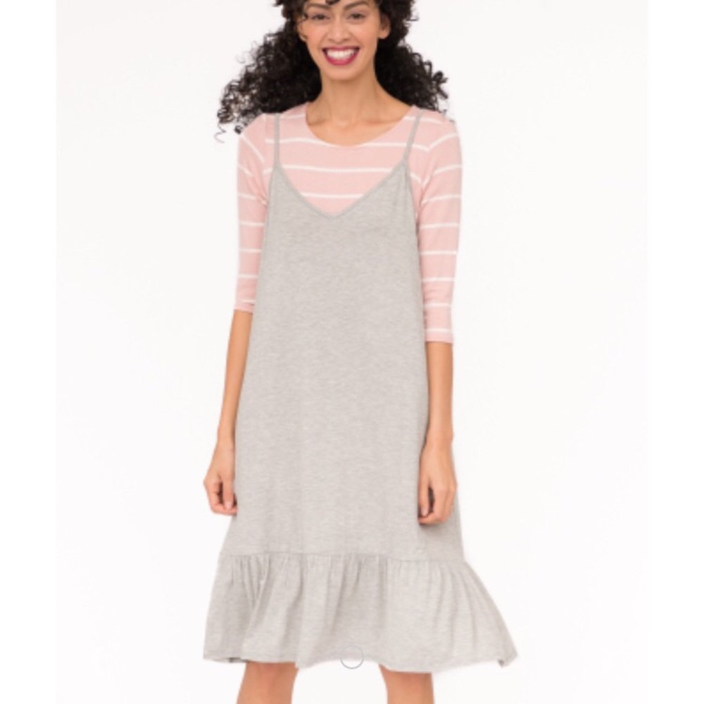 Agnes & Dora Slip Dress Heather Gray